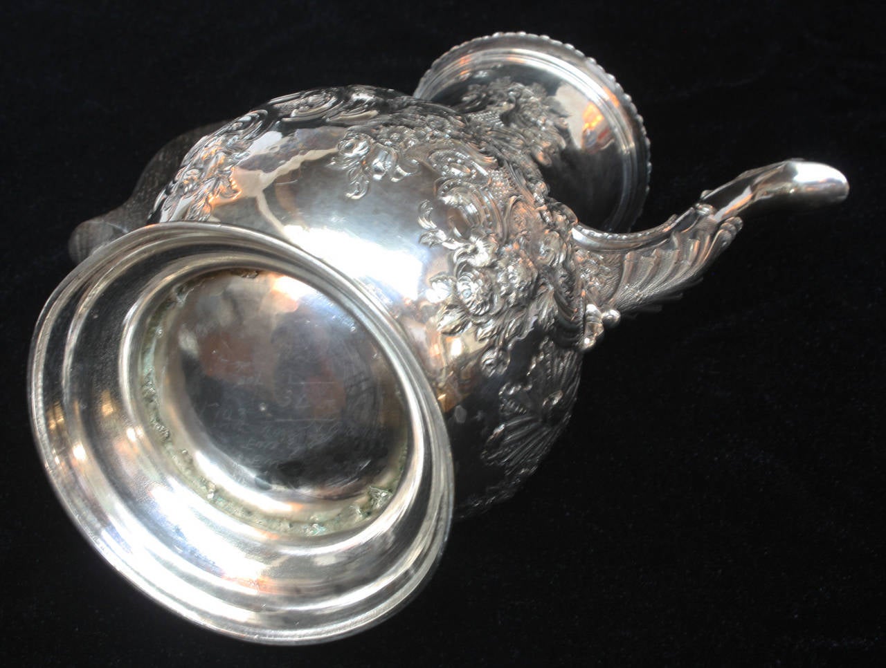 18th Century and Earlier Georgian Sterling Silver Coffee Pot by Benjamin Gignac