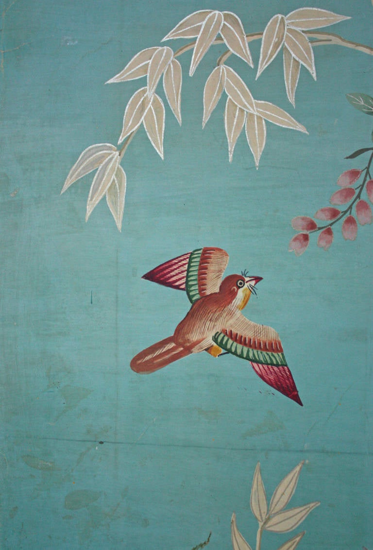 Large Pair of Chinese Painted Wallpaper Panels 1