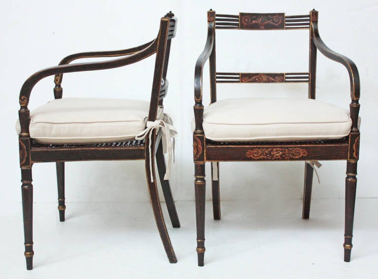 English Pair of Regency Arm Chairs
