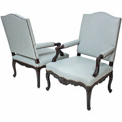Large Pair of Early 18th Century Regence Armchairs