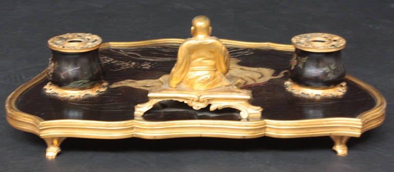 French Rococo Chinoiserie Inkwell 1