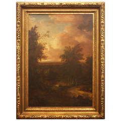 Large Evening Landscape by Noted Dutch Artist Gerard van Edema