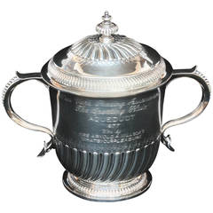 Sterling Two-Handled and Lidded Horse Racing Cup by Thomas of New Bond Street