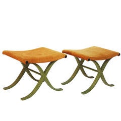 Pair of X-Form Stools by Plycraft, Inc.