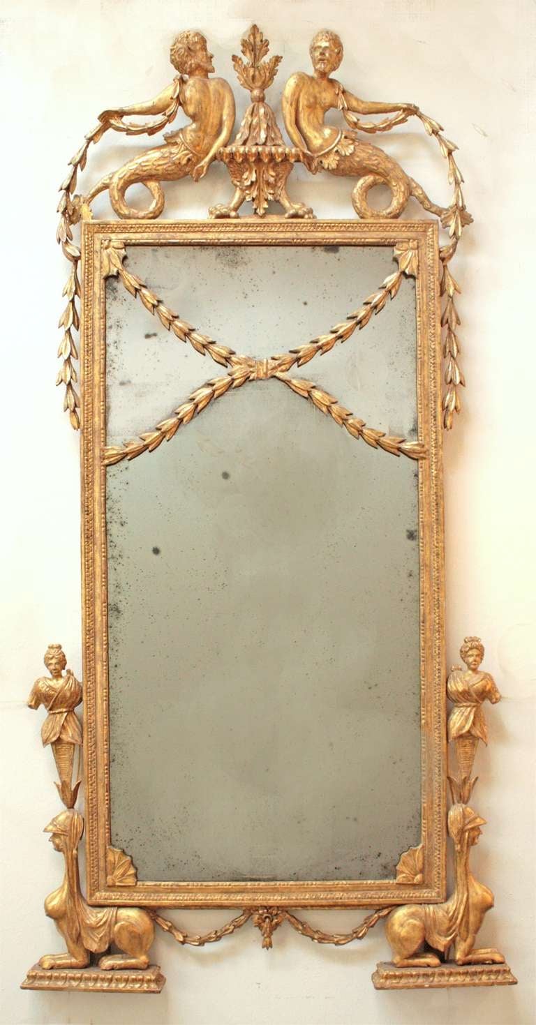 an 18th century Italian carved and gilded neoclassical mirror from the estate of Claus Von Bulow 

Clarendon Court , Newport, Rhode Island