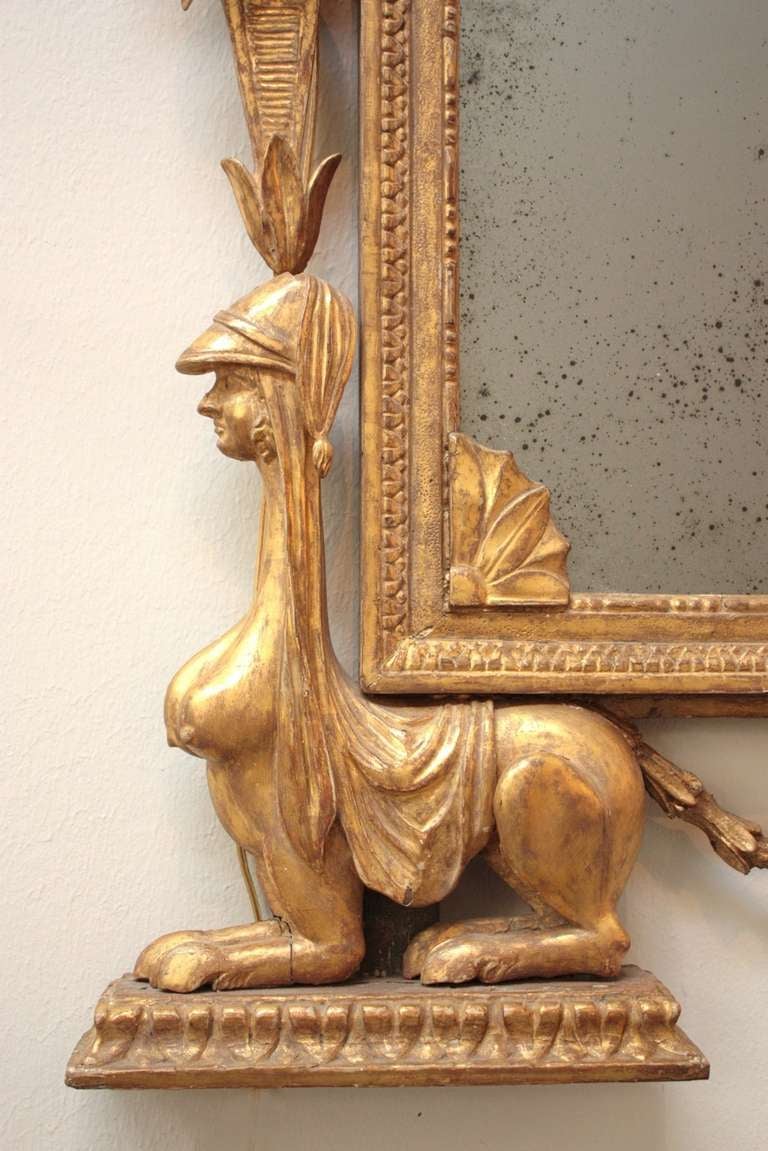 Carved Neoclassical Mirror from the Von Bulow Estate, Newport, RI