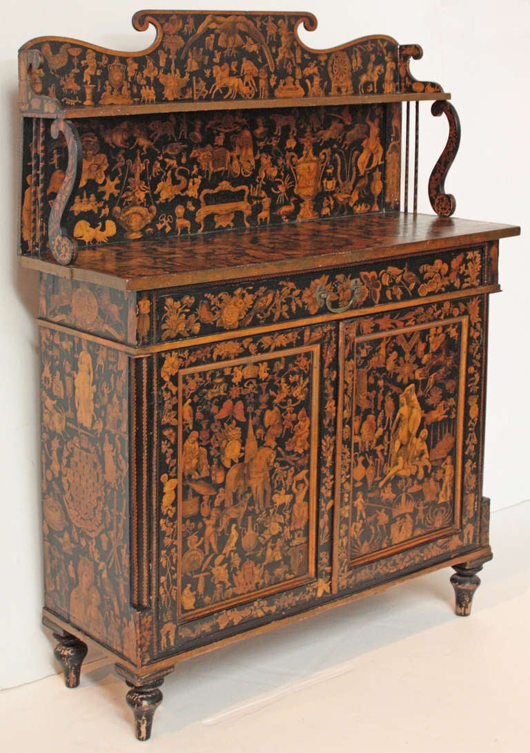 Découpage English Regency Japanned Chiffonier