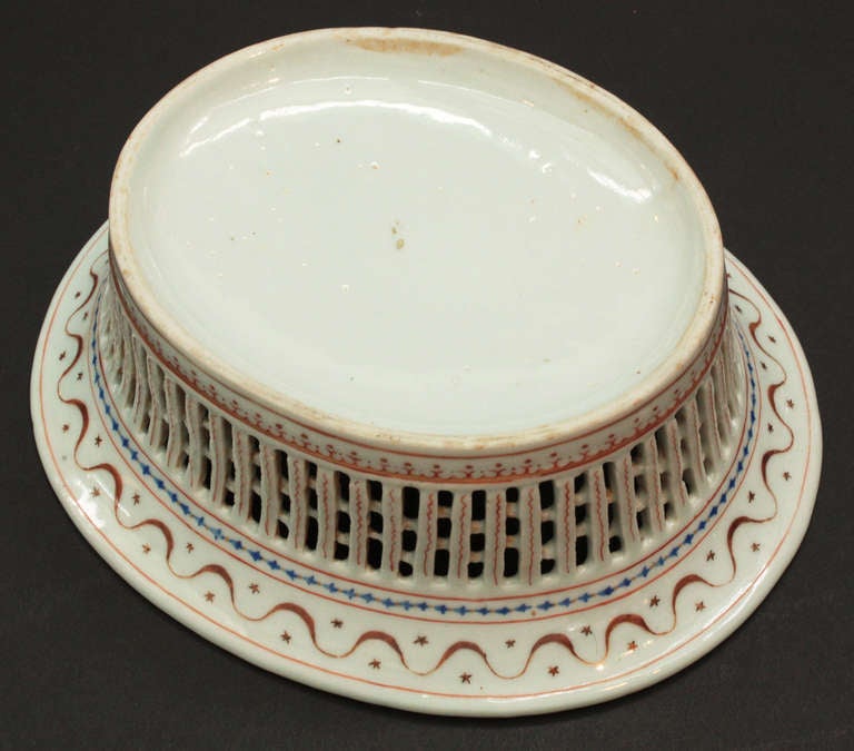 Porcelain Pair of Chinese Reticulated Bowls