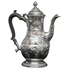 Georgian Sterling Silver Coffee Pot by Benjamin Gignac 3