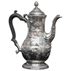 Georgian Sterling Silver Coffee Pot by Benjamin Gignac