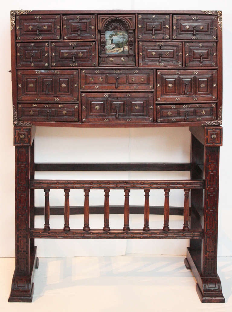 Spanish Colonial Spanish Vargueno on Stand