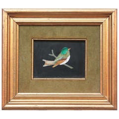 Framed Pietra Dura Bird