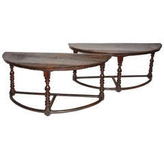 Antique Large 17th c. Walnut Console Tables