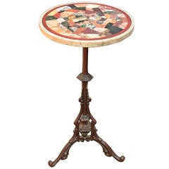 Antique Italian Specimen Marble Table / Grand Tour Souvenir