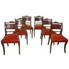 English Regency Dining Chairs / set of six
