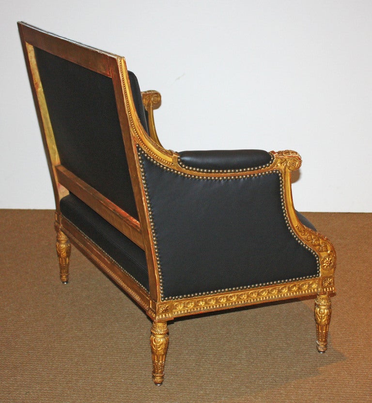 Carved Louis XVI Revival Oversized Chair