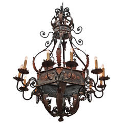 Large Wrought Iron Chandelier