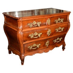 Louis XV Walnut Bombe Commode