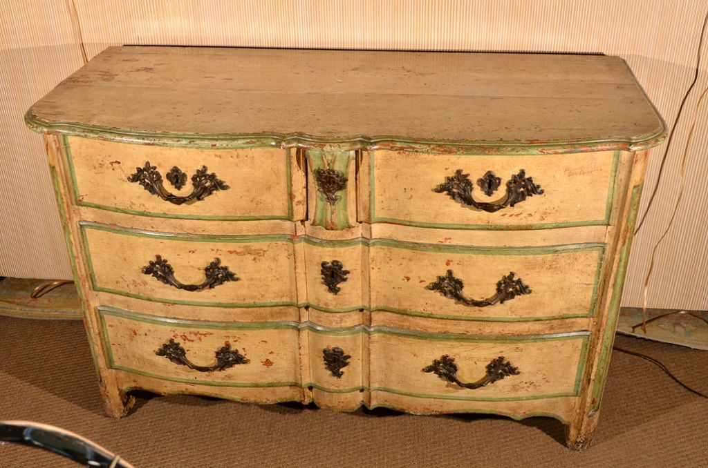 an 18th century painted Regence commode