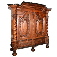 Large 17th Century Walnut Dutch Kas