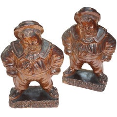 Sailor Shaped Glazed Pottery Jars