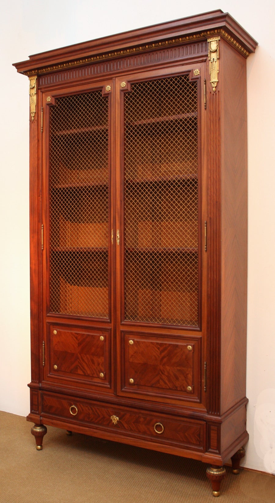 Tall Louis XVI Cabinet / Bookcase by Paul Sormani (1817-1877) In Good Condition In Dallas, TX