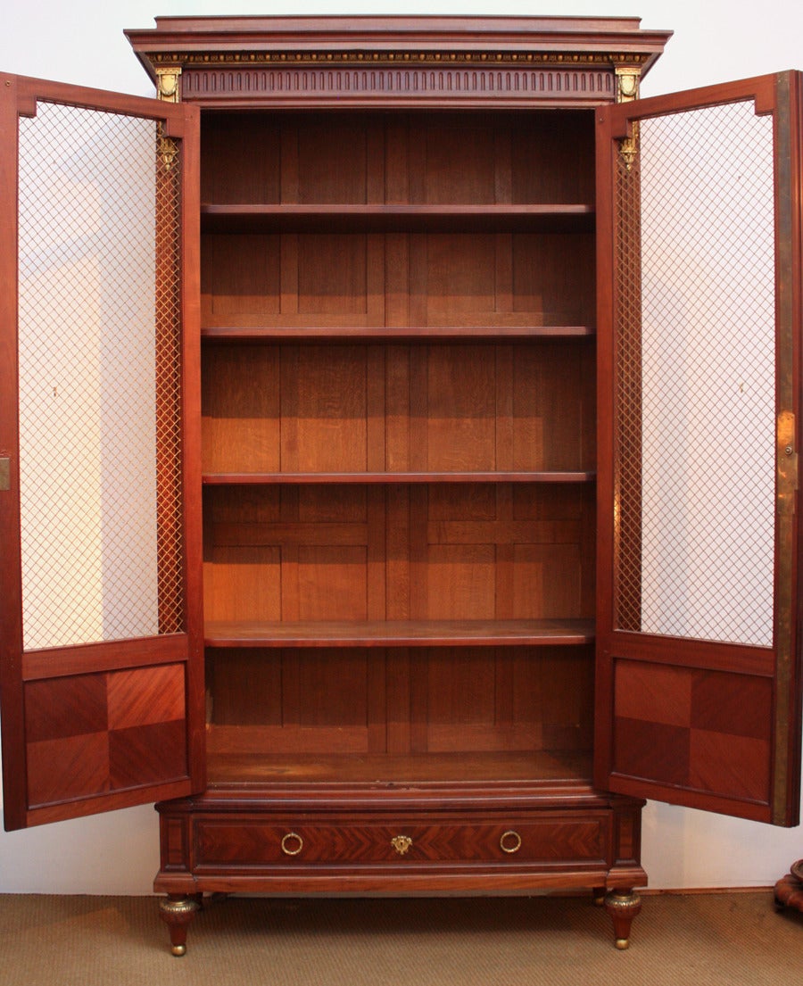 French Tall Louis XVI Cabinet / Bookcase by Paul Sormani (1817-1877)