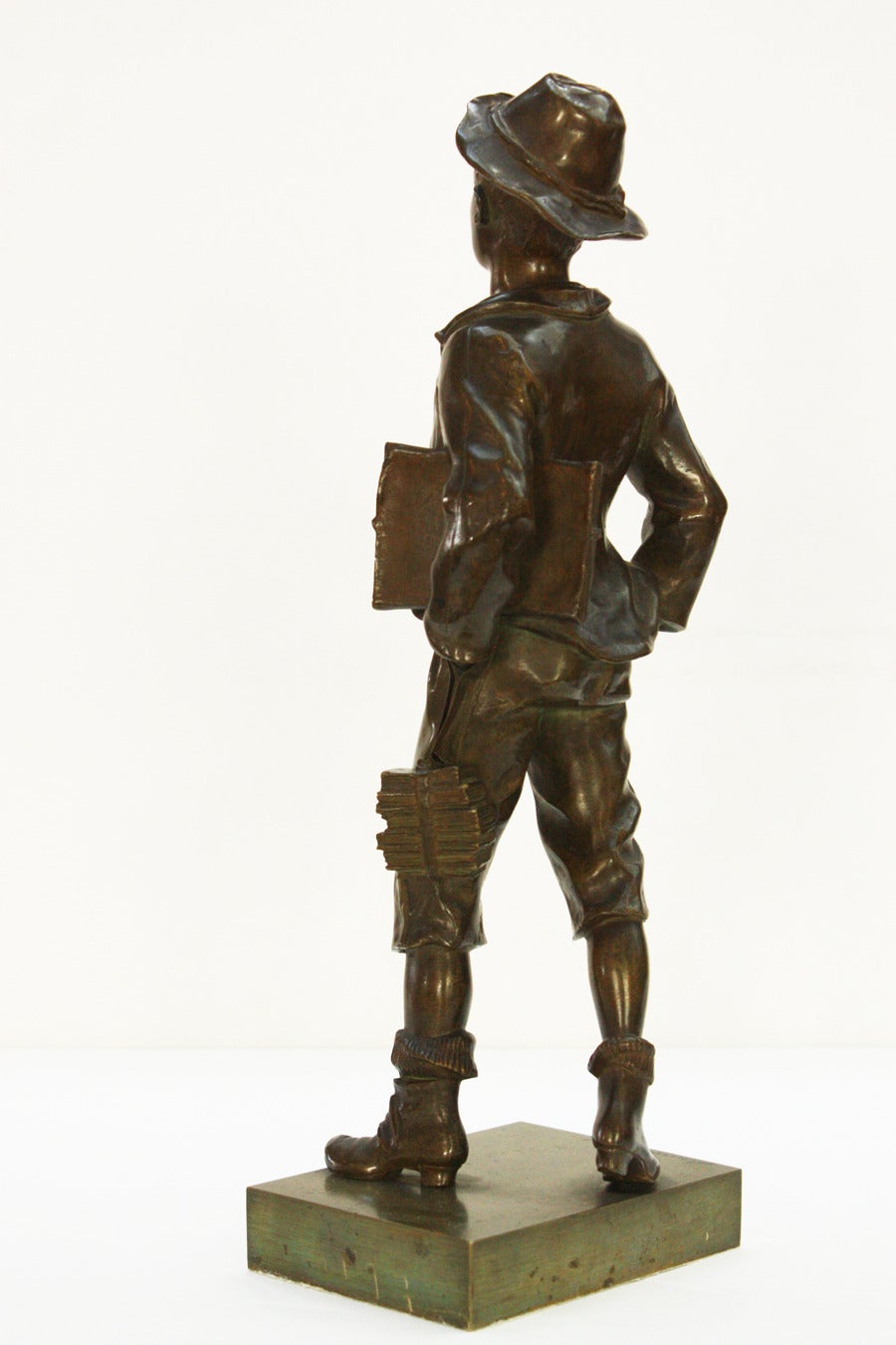 French Bronze Statue of a Schoolboy by Marcel Debut