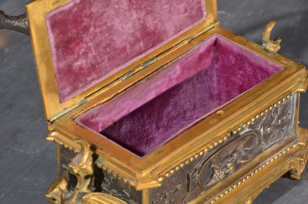 French Gilt and Silvered Bronze Box by Jules Moigniez