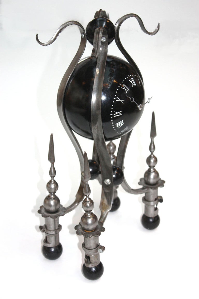 Unusual Mantel Clock Fashioned from Implements of War at 1stdibs