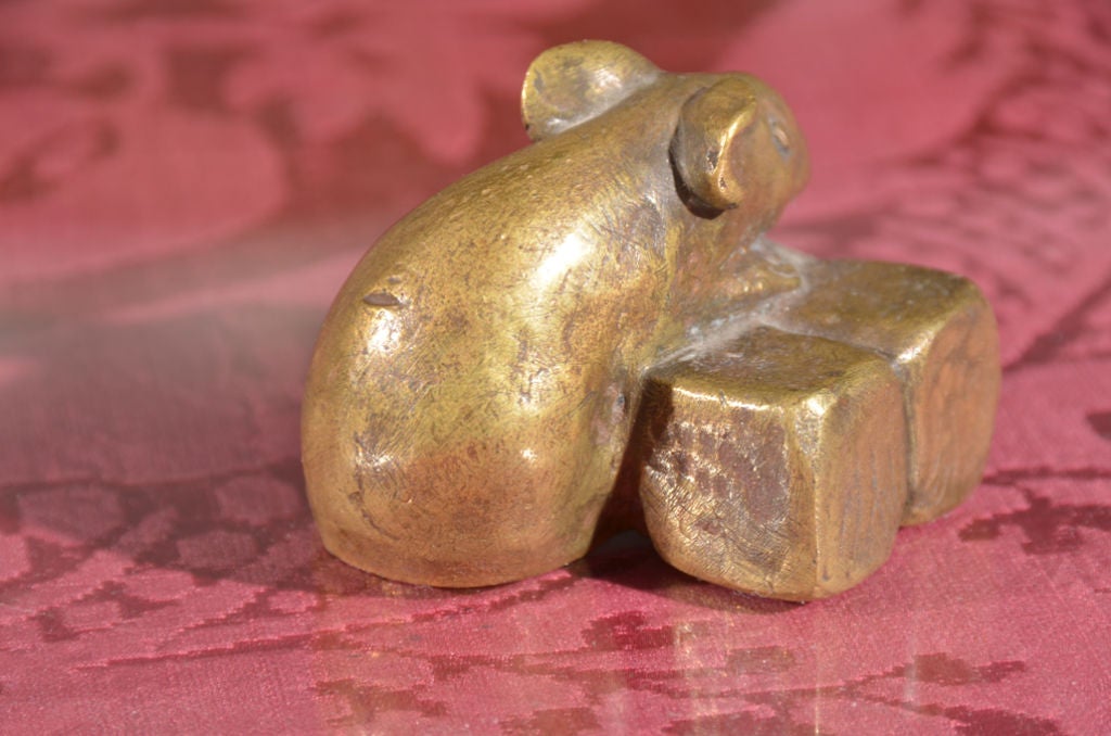 Unknown Bronze Mouse Sculpture