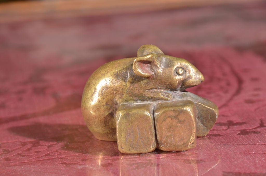20th Century Bronze Mouse Sculpture