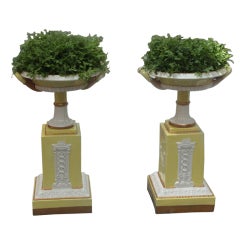 Pair of Decorative Mottahedeh Urns