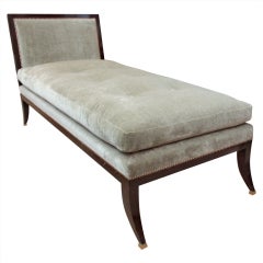 Custom Chaise Lounge with Chinese Chippendale Detail