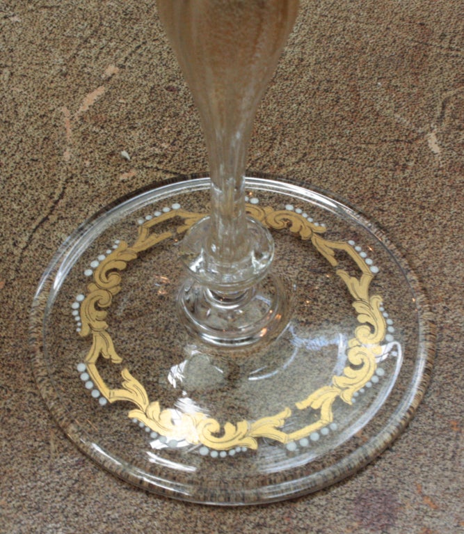 gold enameled venetian wine glasses
