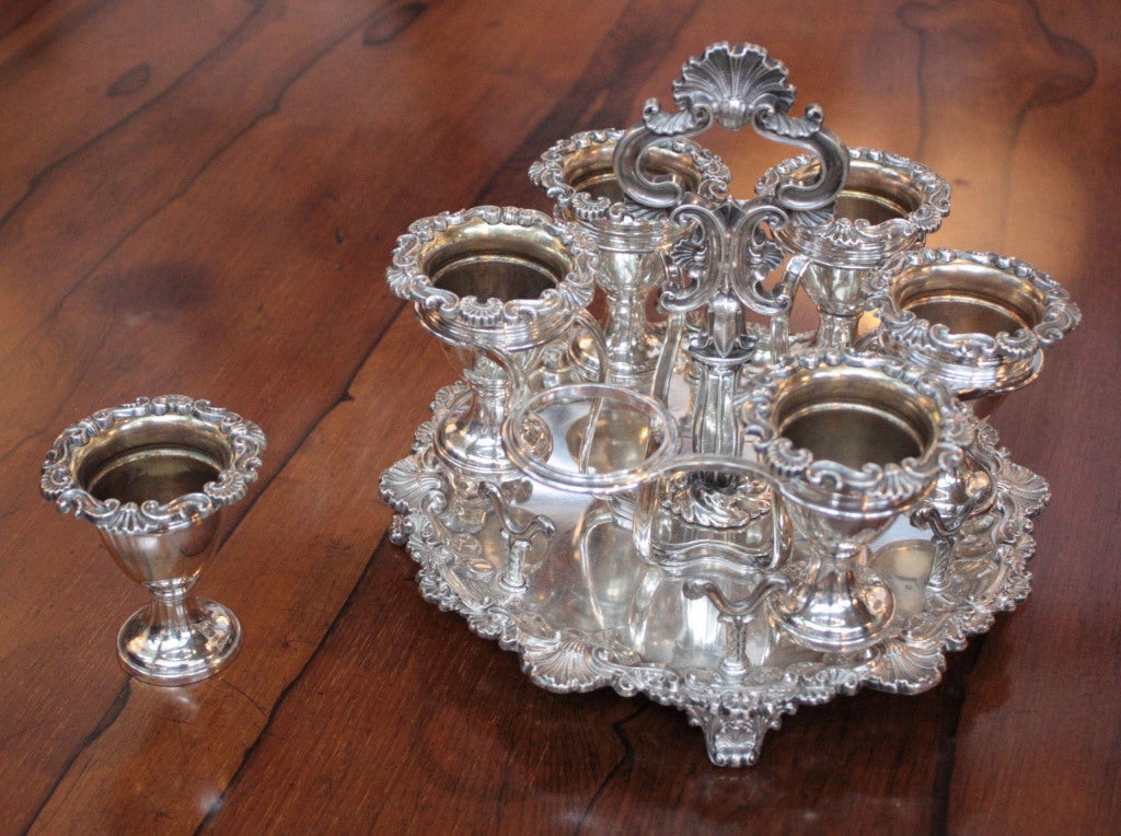 English Sheffield Plate Egg Cruet by Matthew Boulton