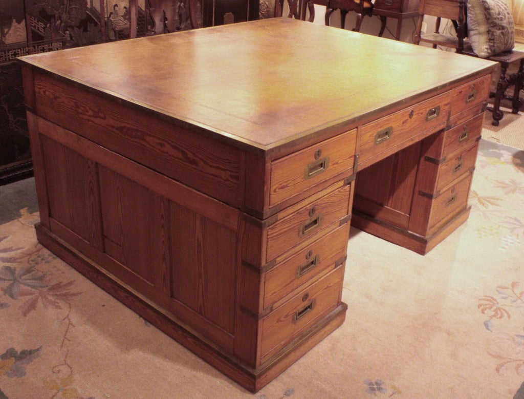 Partners Desk / Library Table In Good Condition In Dallas, TX