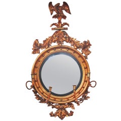 Antique English Regency Bullseye Mirror