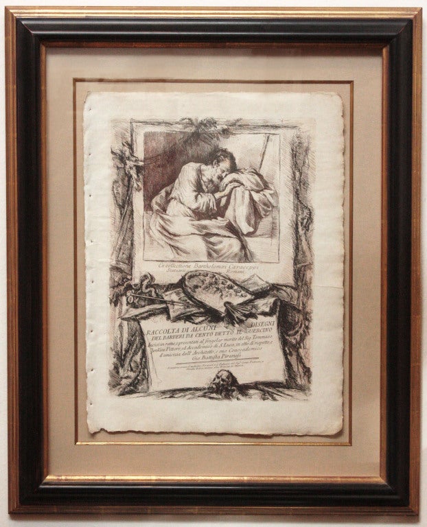 a matted and framed 18th century Italian frontispiece by Giovanni Battista Piranesi