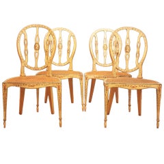 Set of Four Painted Chairs by Morant & Co 91 New Bond St London