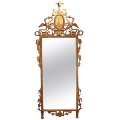 Antique Italian Neoclassical Pier Glass with Original Plate