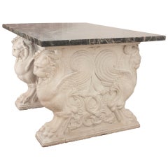Marble Center Table with Terra Cotta Base