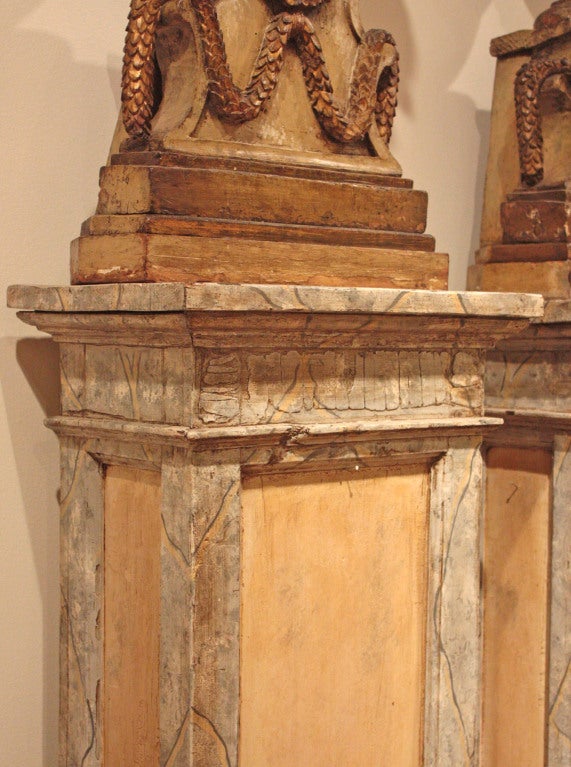 Wood 18th Century Italian Torchieres on Early 20th Century Plinths