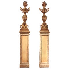 18th Century Italian Torcheres on Early 20th Century Plinths 9