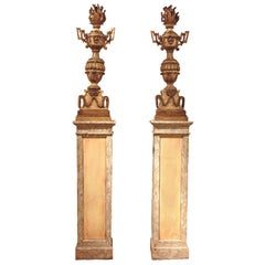 18th Century Italian Torchieres on Early 20th Century Plinths