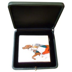 Art Deco enamel cigarette case with racing greyhounds, 1930 9