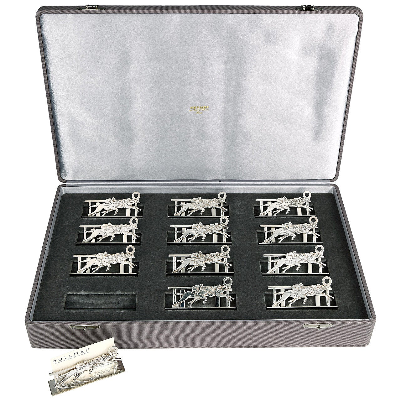 Sterling Silver 'Horse-Racing' Place-Card or Menu Holders by Hermés