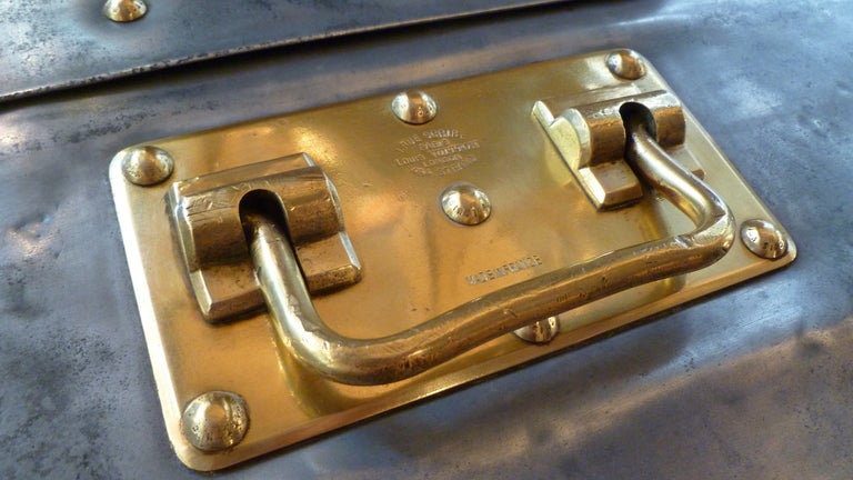 Extremely rare all-zinc cabin trunk by Louis Vuitton, c. 1890s In Good Condition In London, GB