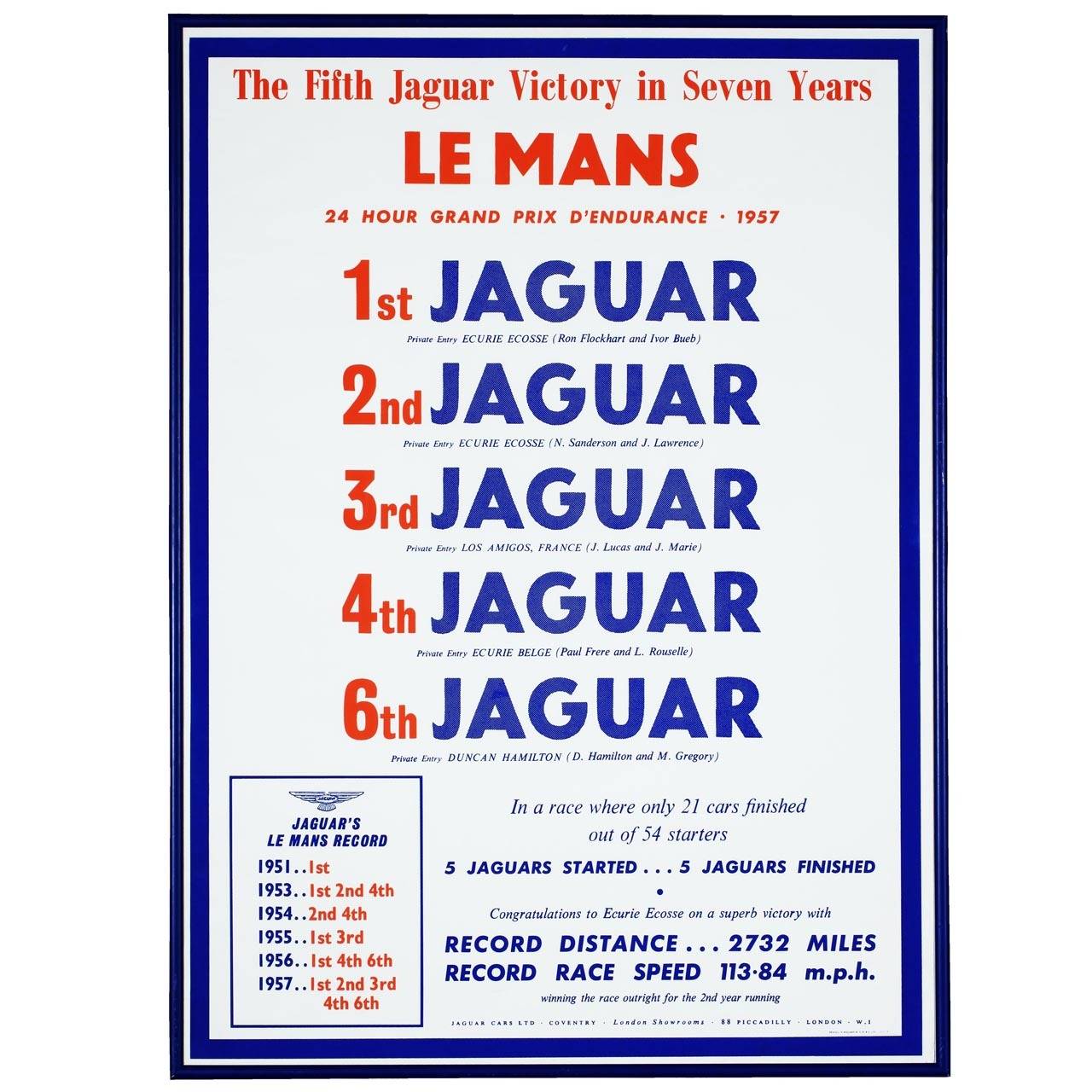 Jaguar Cars Factory Poster, 1957 For Sale