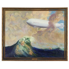 Antique Graf Zeppelin painting by Frederich A Dahme